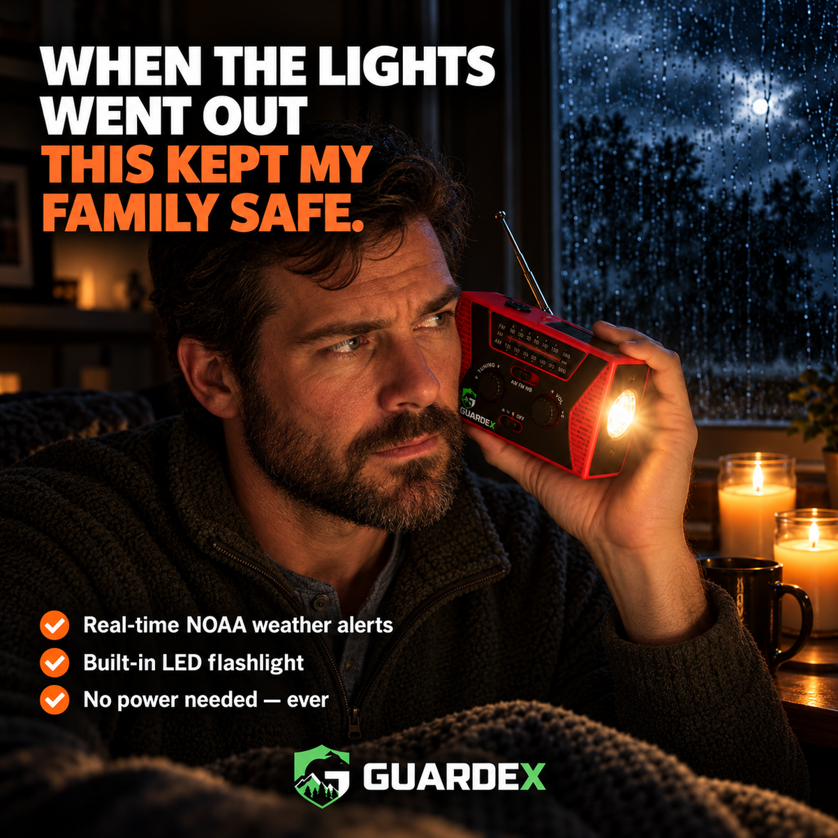 Guardex Lifeline Radio 4-in-1 Survival Tool